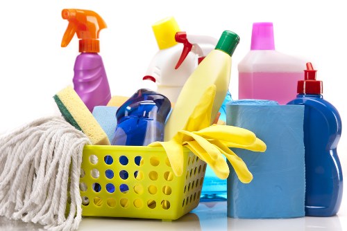 Deep cleaning in a modern kitchen with sparkling surfaces