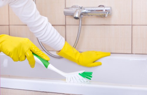 Eco-friendly office cleaning in a modern workplace