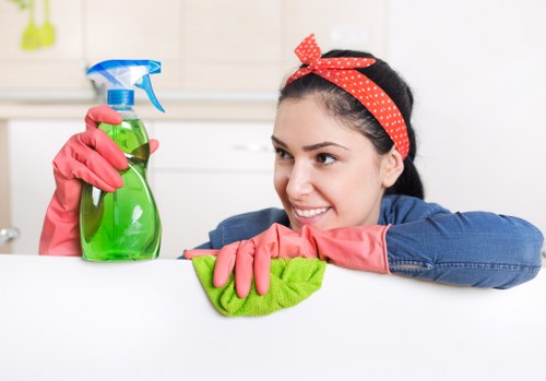 Office cleaning routine for desks and shared workspaces