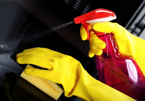 Turnover cleaning in a vacation rental kitchen and bathroom