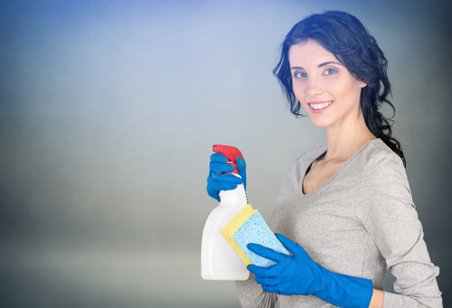 Commercial cleaning team working in Ealing offices