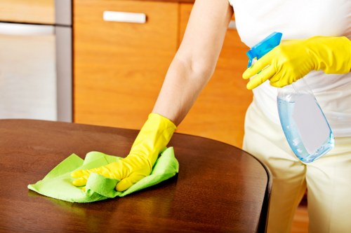 Vacuuming a fabric sofa for routine maintenance